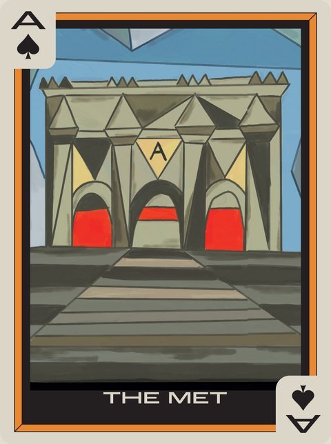 Ace of Spades: The entrance of The Met with red doorways.