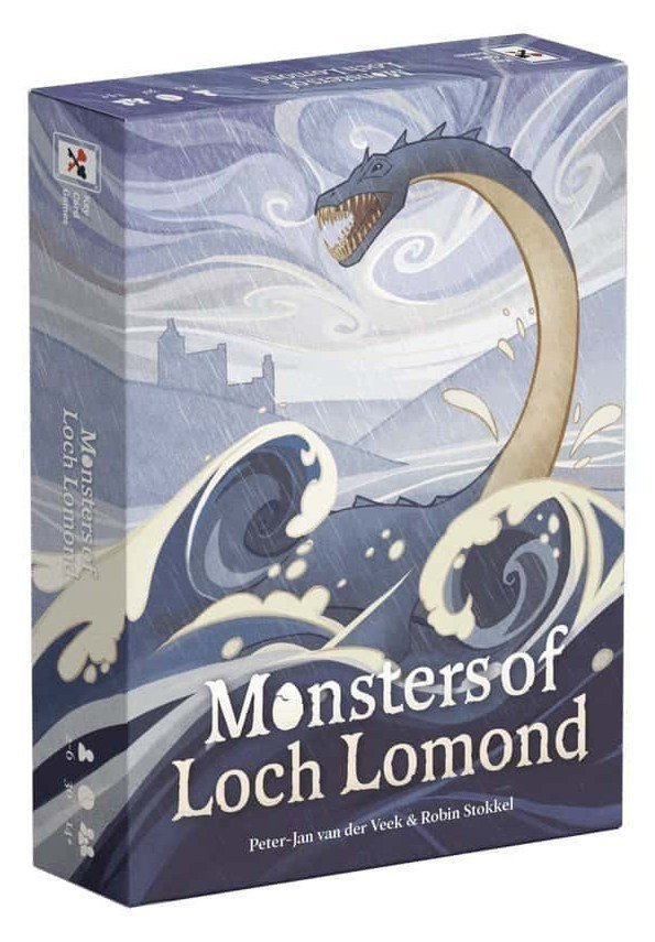 The Monsters of Loch Lomond tuck box, with a sea monster rising from a wave.