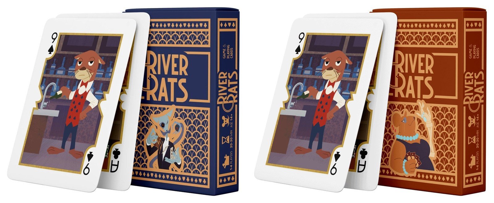 River Rats Blue and Red Edition decks.