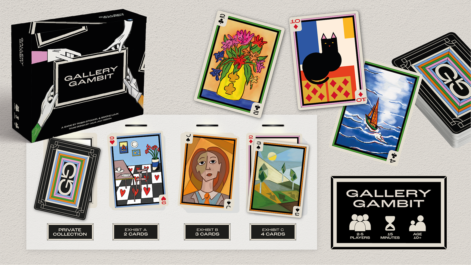 Gallery Gambit box, cards and gallery layout